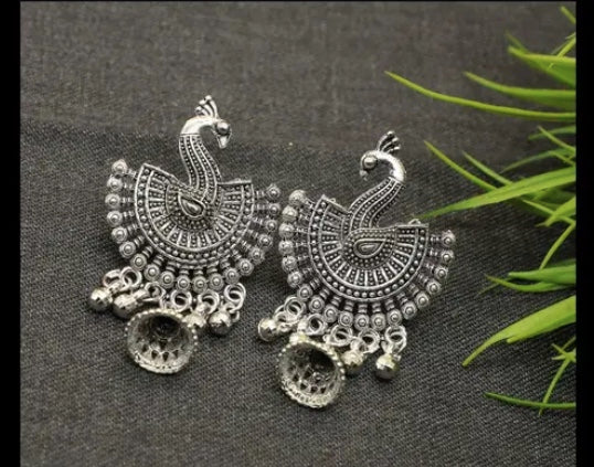 Special oxidised Silver earring combo set of 4